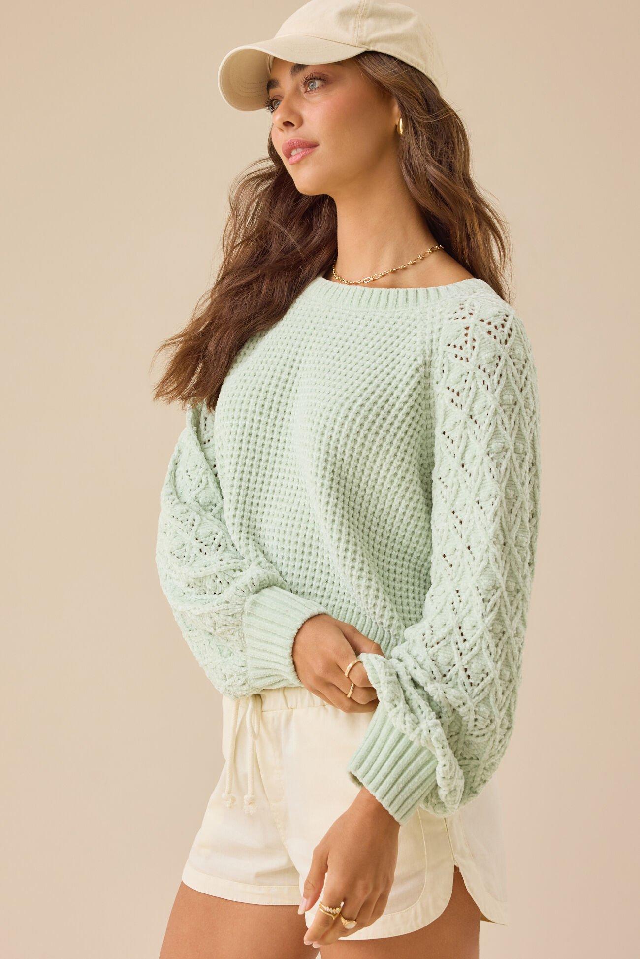 Hailey Chenille Pointelle Sweater Product Image