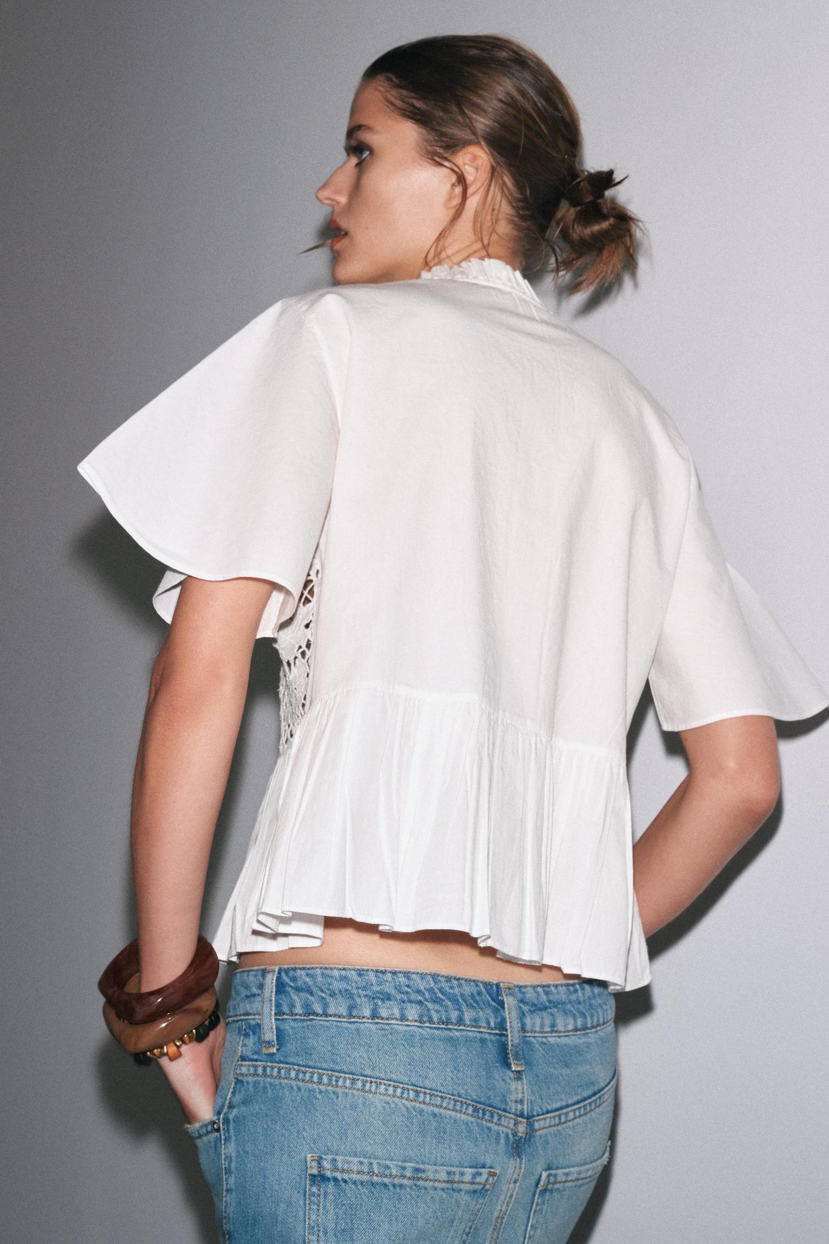 ZW COLLECTION EMBROIDERED PEPLUM SHIRT Product Image