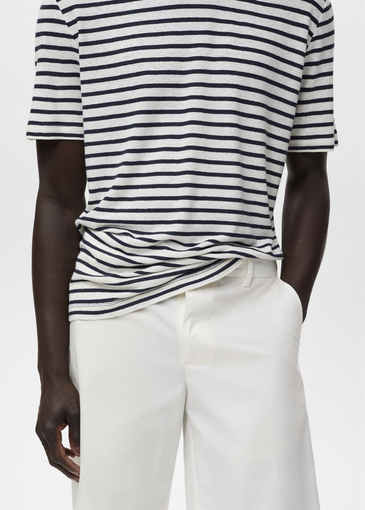 Cotton bermuda shorts with an interior elastic strip - Men | MANGO USA Product Image