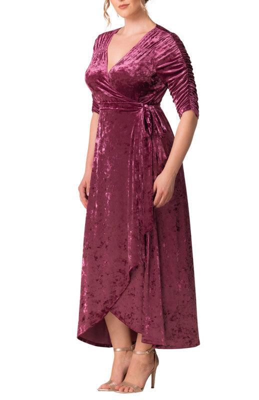 Cara Velvet Hi-Low Wrap Gown - Plus Product Image