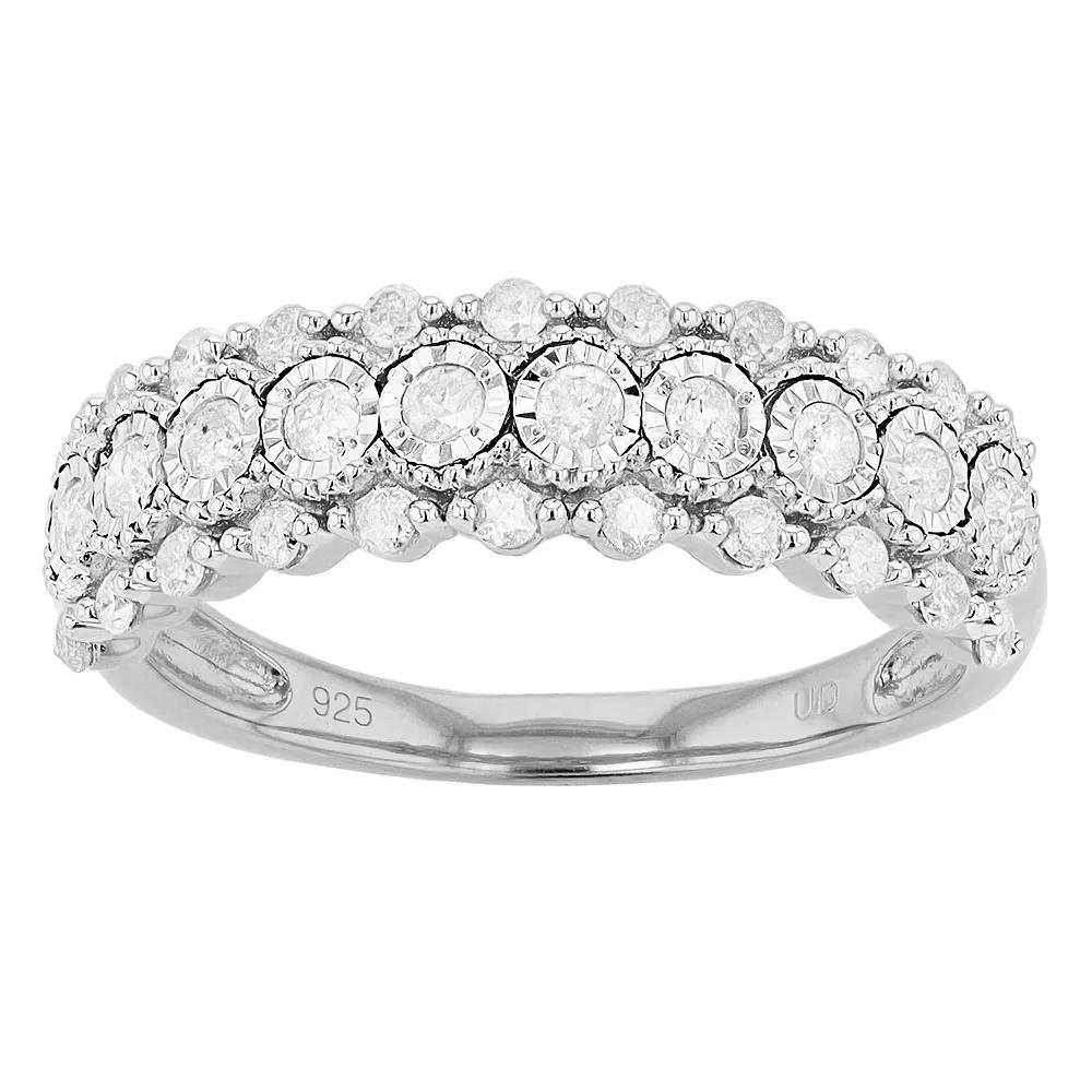 Sterling Silver 1/2 Carat T.W. Diamond Ring, Women's, Size: 7 Product Image