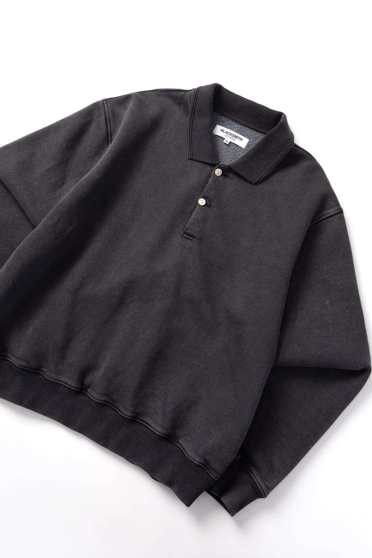 Blacksmith - Two Button Washed Rugby - Black Product Image
