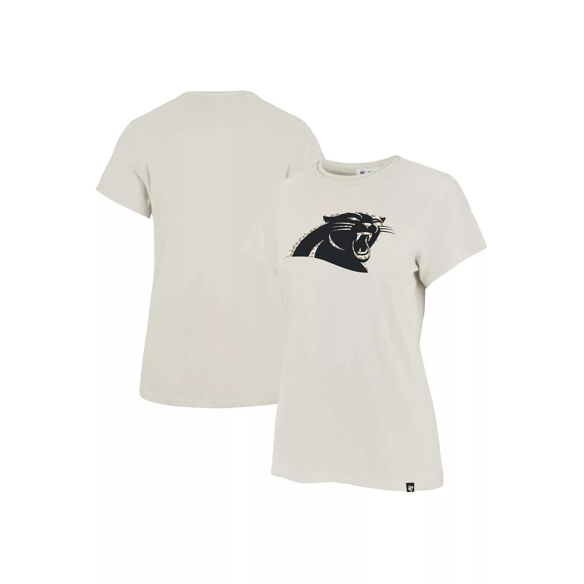 Women's '47 Cream Carolina Panthers Panthera Frankie T-Shirt, Size: XL, Beige Product Image