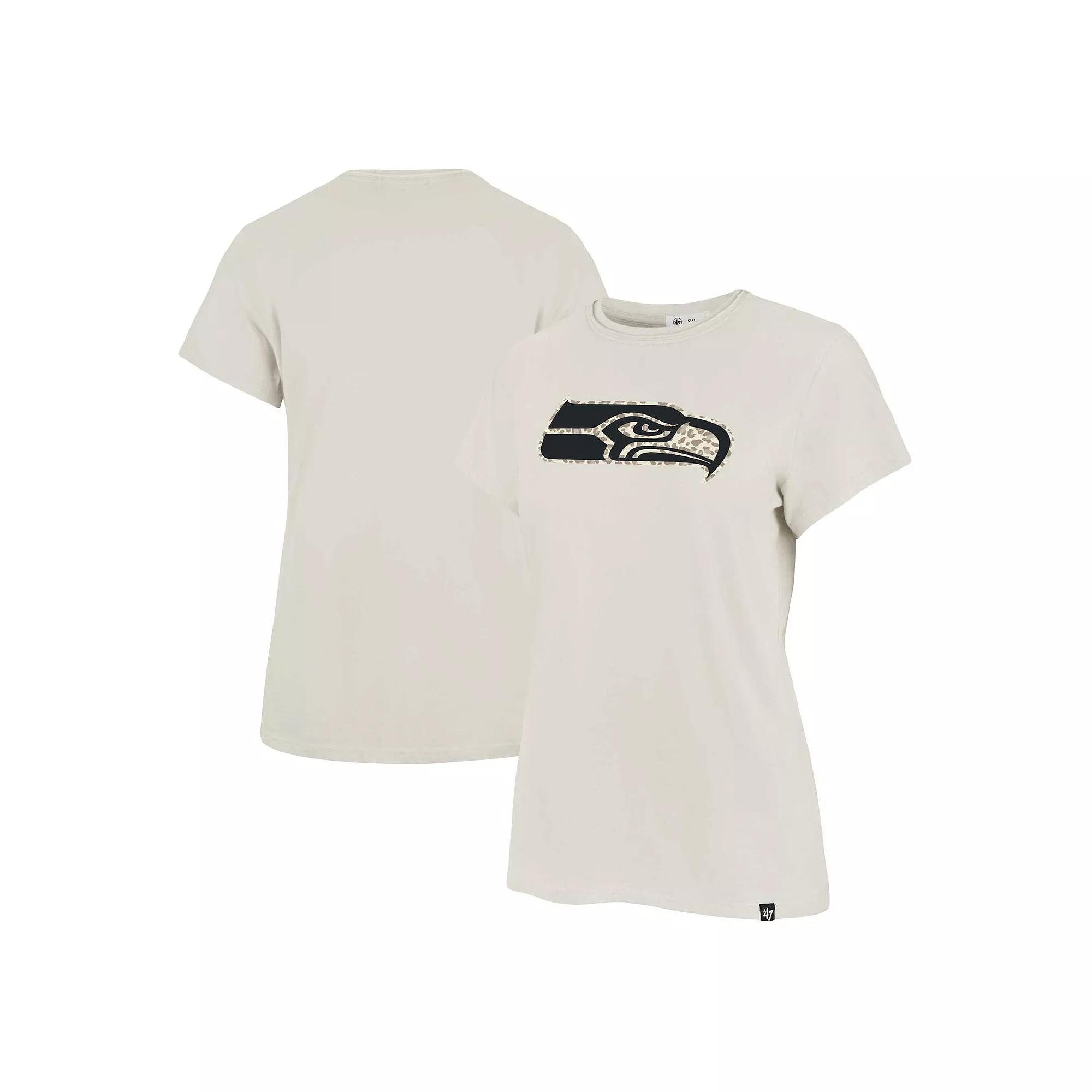 Women's '47 Cream Seattle Seahawks Panthera Frankie T-Shirt,  Product Image