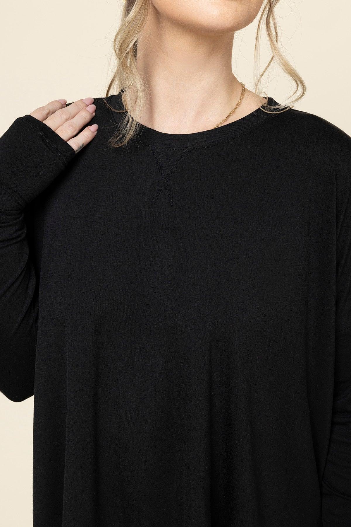 The Perfect Long Sleeve Top - Black Product Image