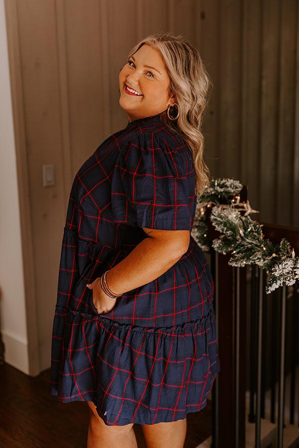 Chic Checkmate Babydoll Mini Dress Curves Product Image