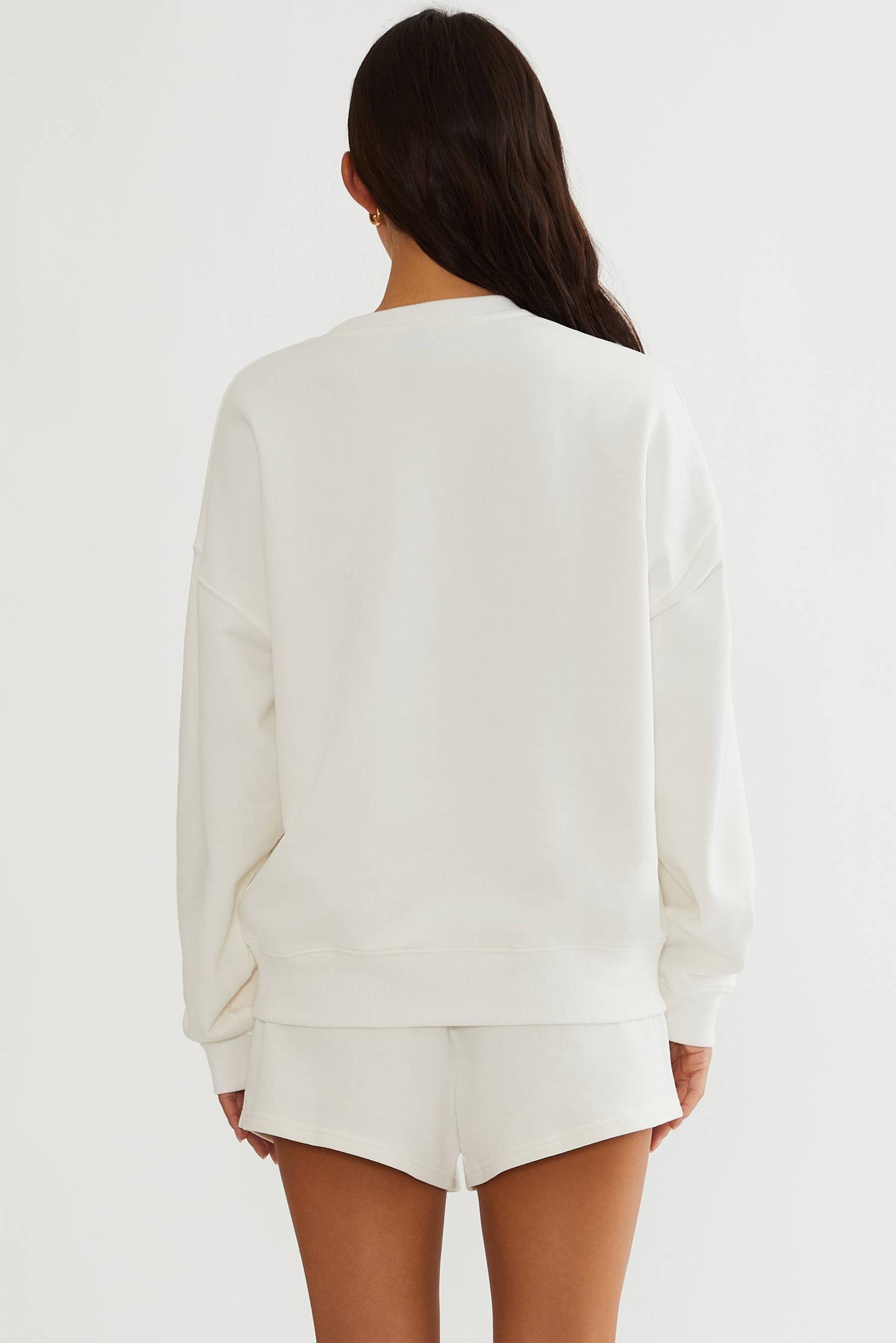 Anthropologie X Beach Riot Devyn Sweatshirt Ma Cherie White Product Image