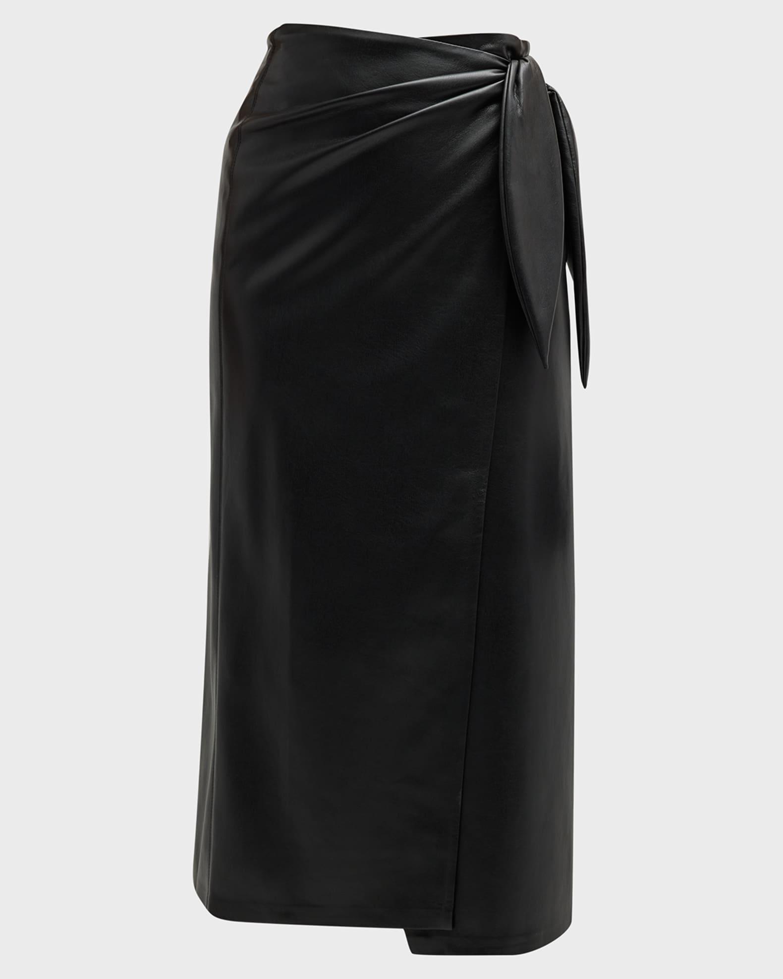 Amas Faux Leather Midi Skirt Product Image