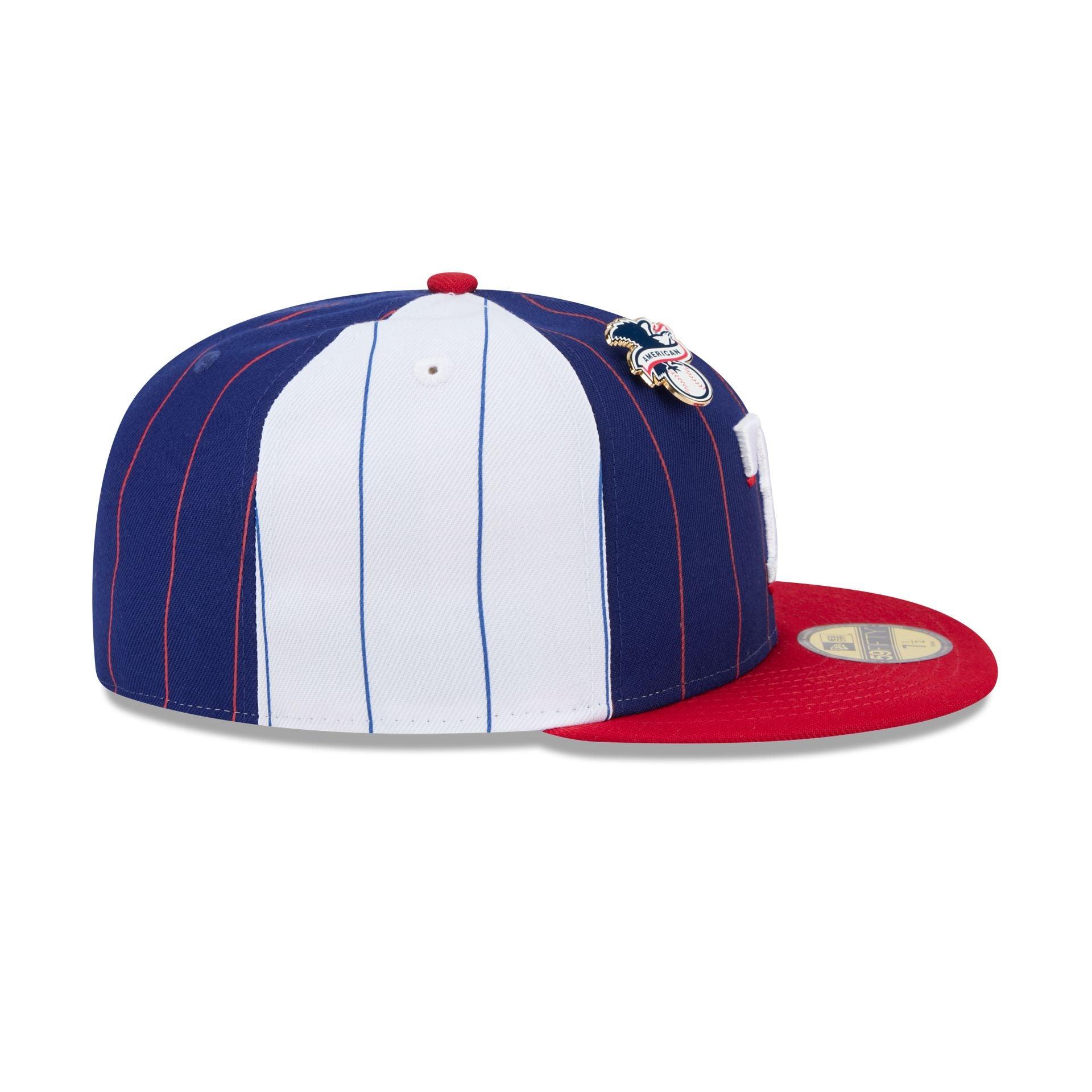 Texas Rangers Pinstripe League Pin 59FIFTY Fitted Hat Male Product Image