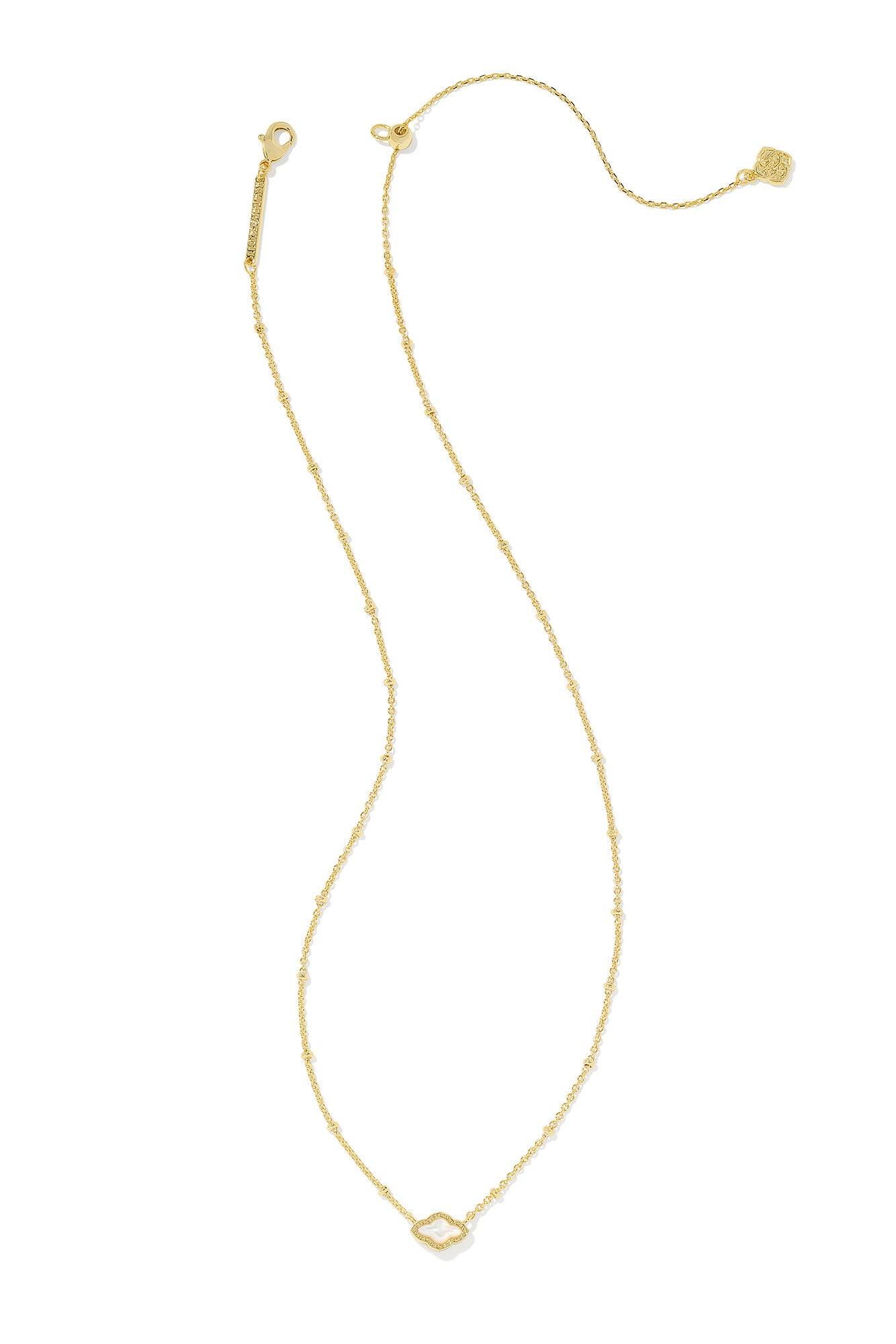 Mini Abbie Satellite Short Gold Pendant Necklace Ivory Mother Of Pearl Product Image