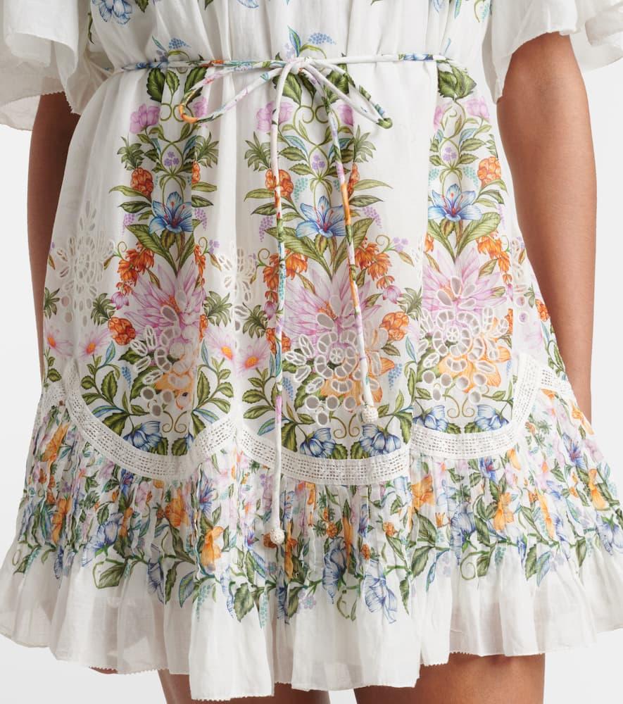 FARM RIO Sweet Bloom Cotton Eyelet Shift Dress In Off-white Product Image