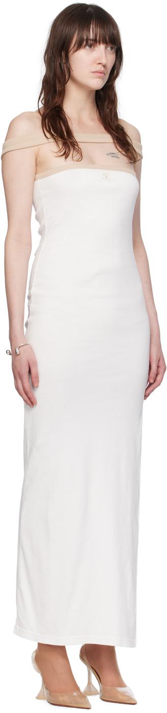 COURRÈGES Hyperbole Cotton Maxi Dress In B131 White Her/ Sand Product Image