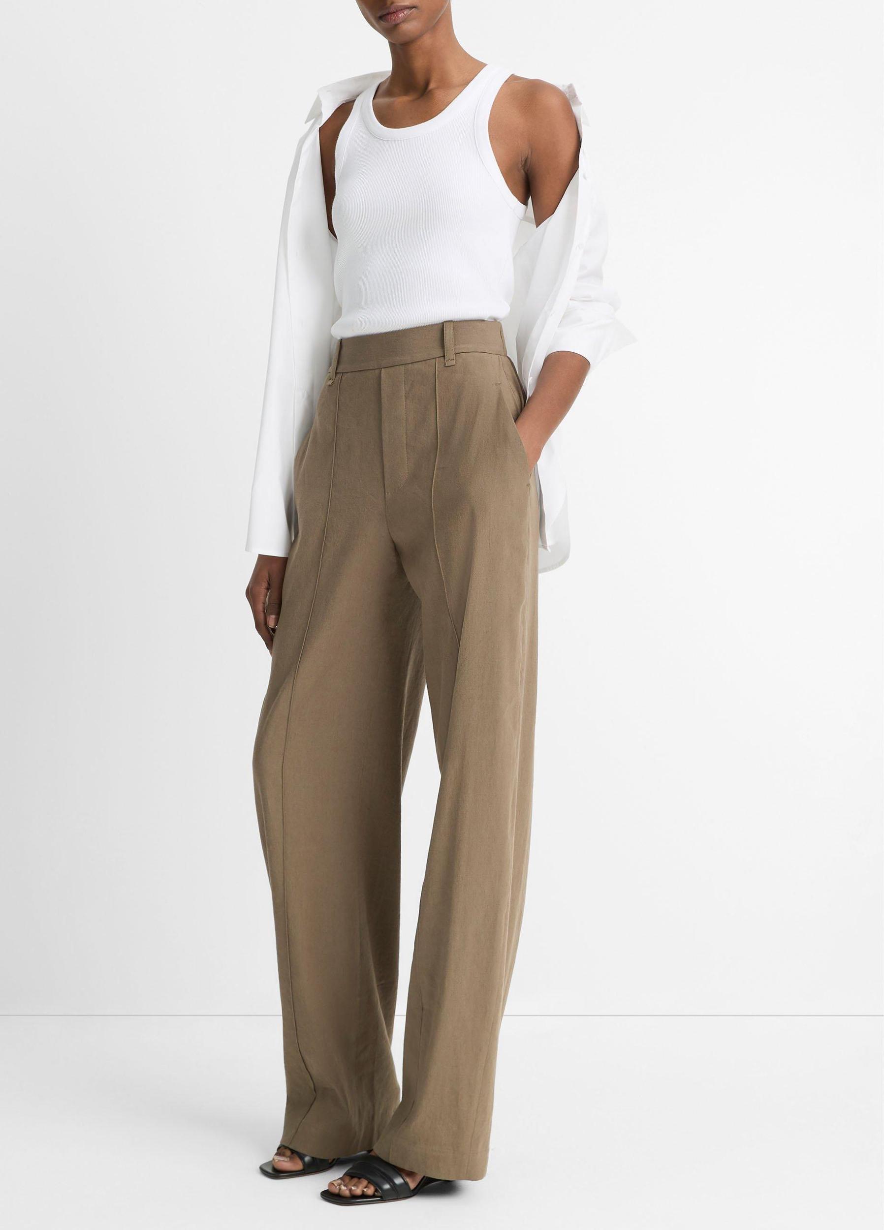 Linen-Blend High-Rise Pull-On Pant Product Image