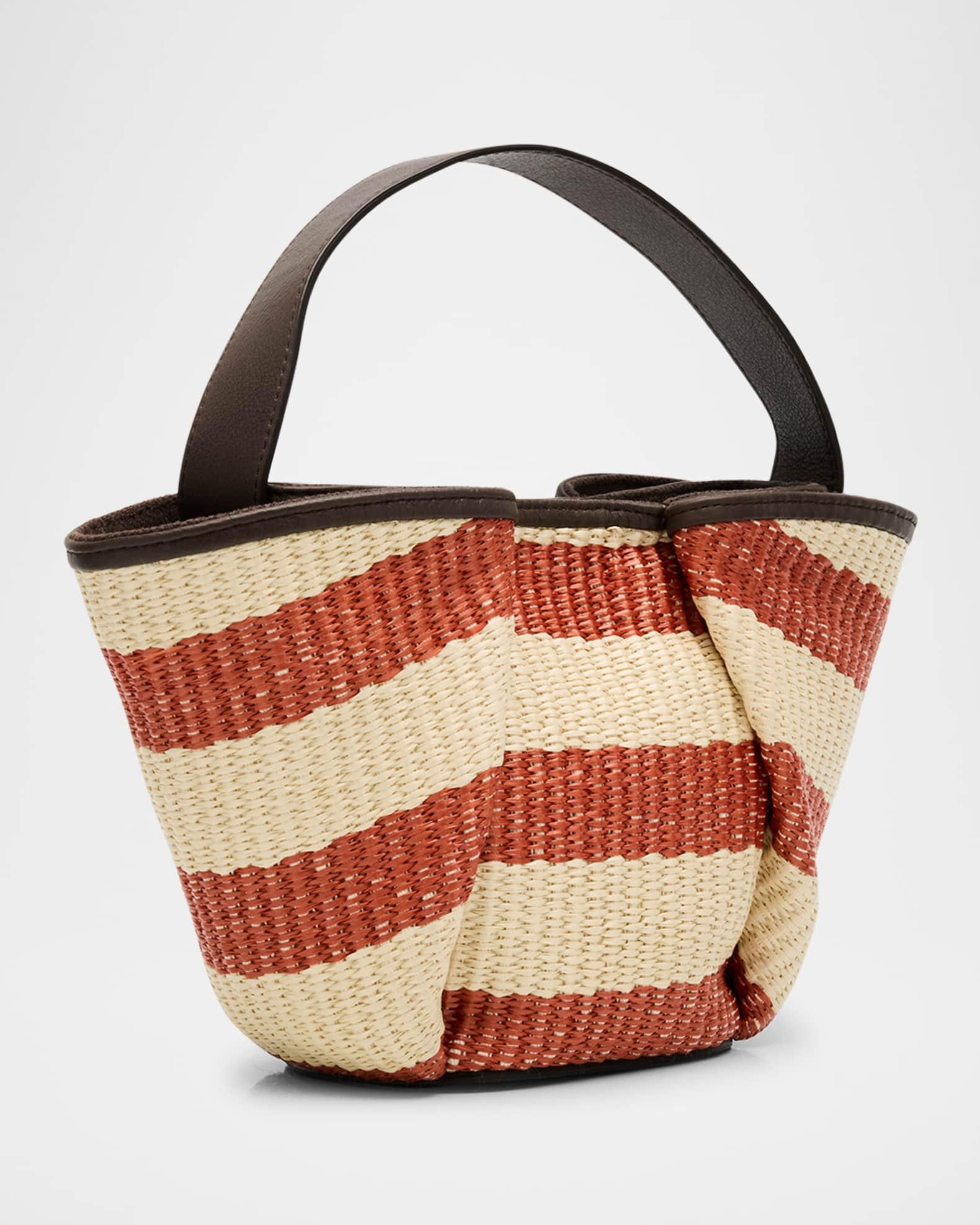 Marine Mini Striped Raffia Tote Bag Product Image