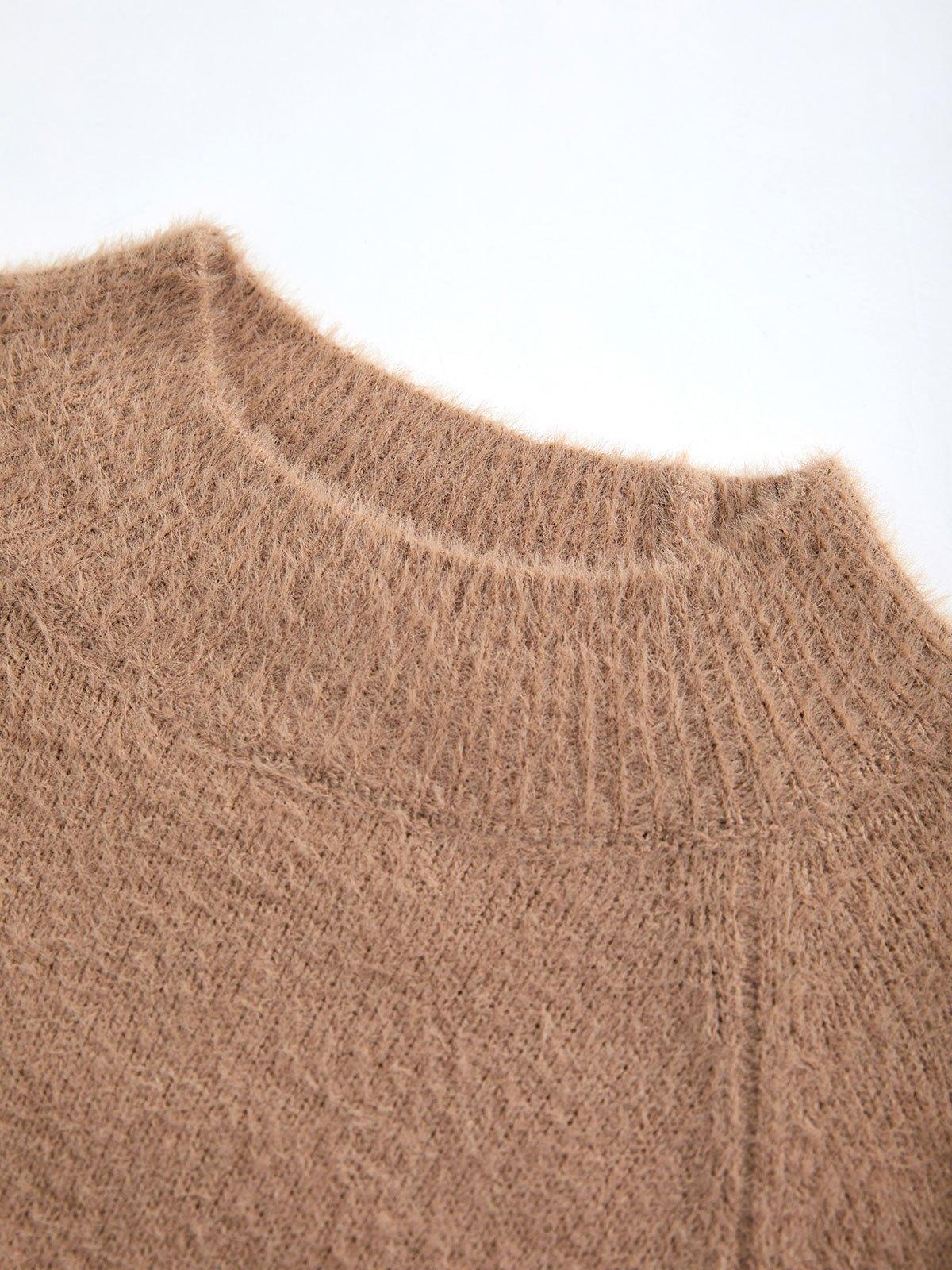 Solid Fuzzy Sweater Dress Product Image