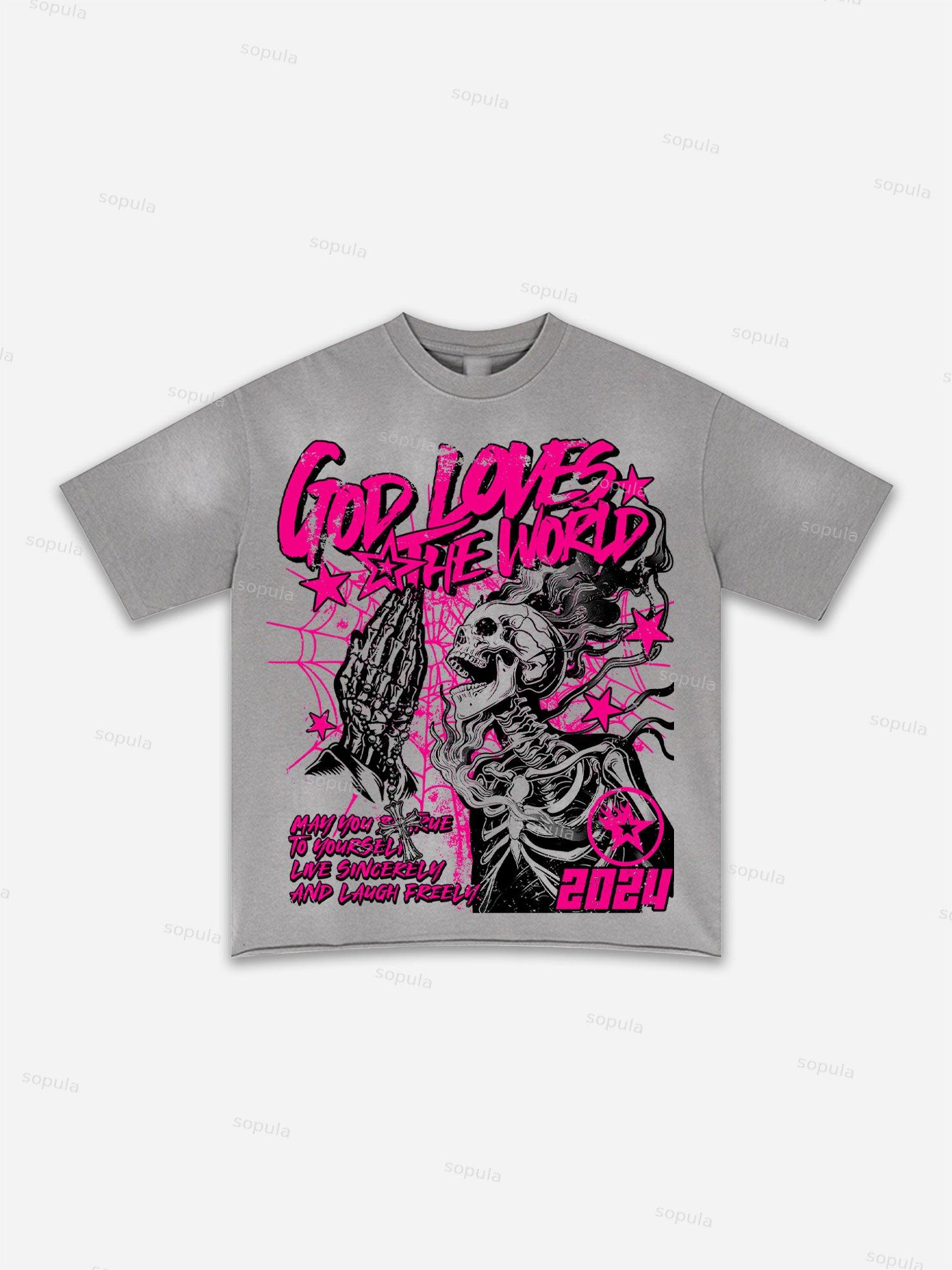 Child Of God Print Washed T-shirt Product Image