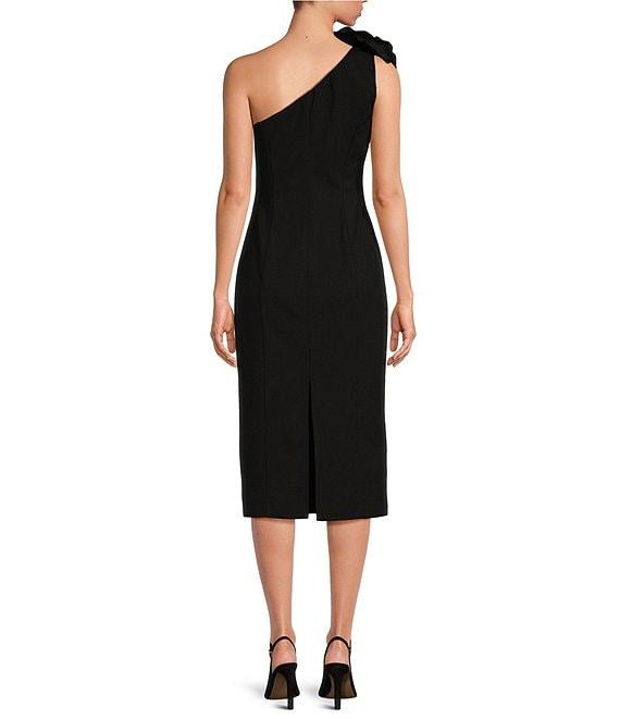 Marina Sleeveless One Shoulder Floral Detail Midi Dress Product Image