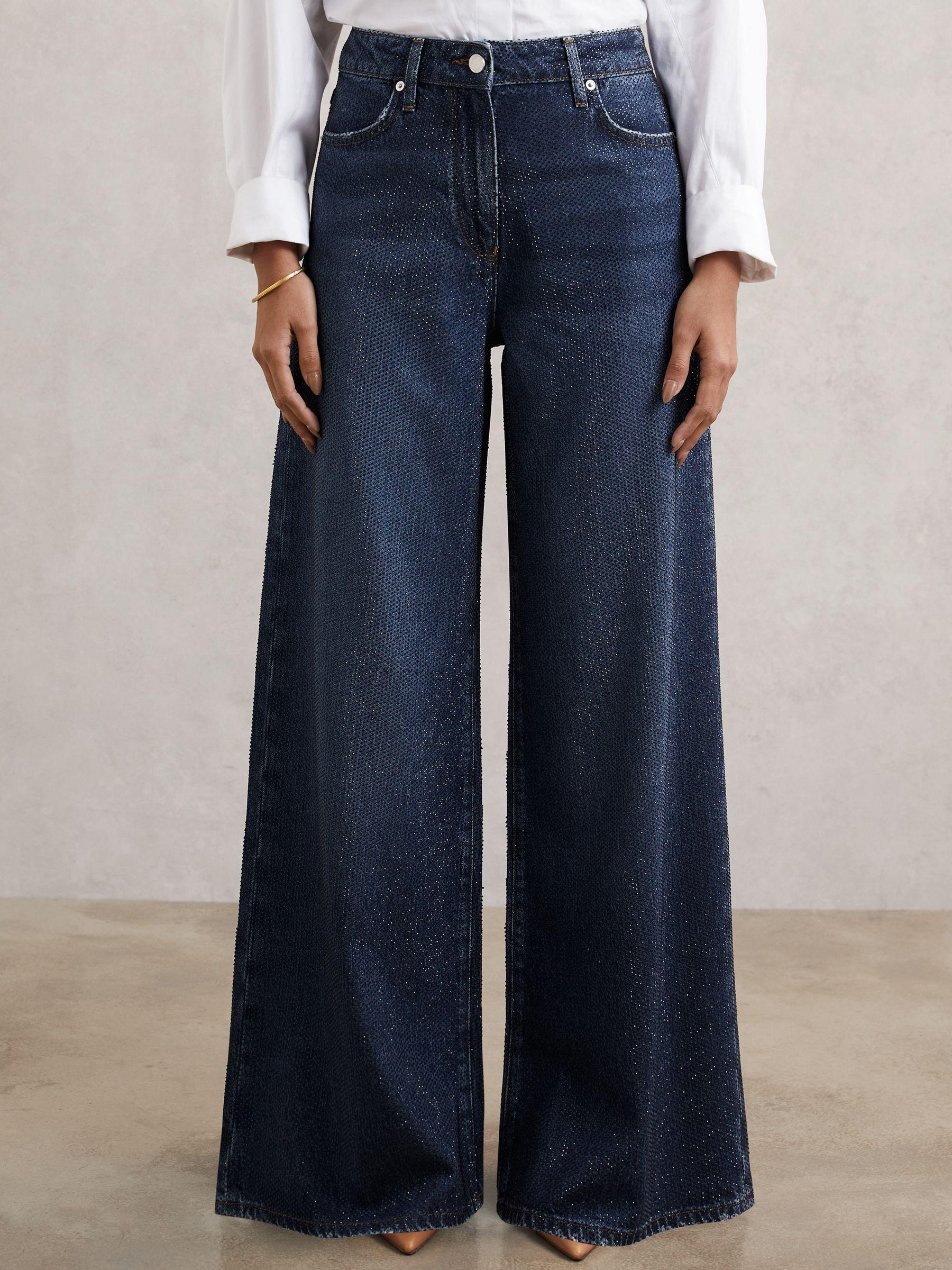 Side-Stripe Wide-Leg Check Trousers in Neutral Check Product Image