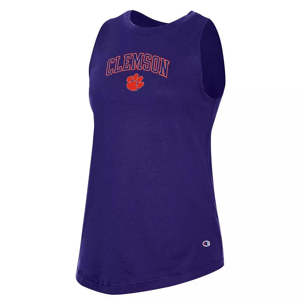 Women's Champion Purple Clemson Tigers Arch Logo Tank Top, Size: Small Product Image