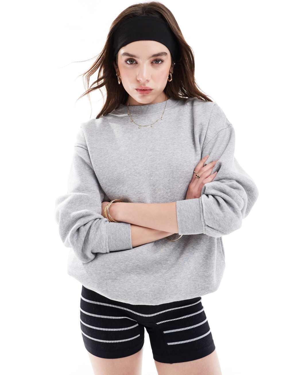 Cotton On classic crew sweatshirt in gray heather Product Image