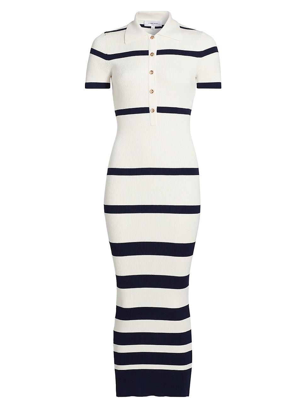 Womens Landis Striped Body-Con Midi-Dress Product Image