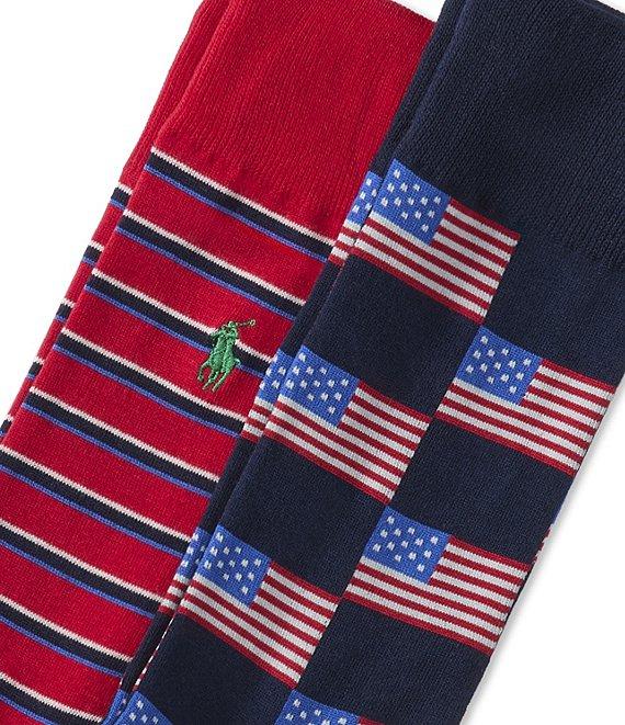 Polo Ralph Lauren Allover Flag 2-Pack Crew Socks Product Image