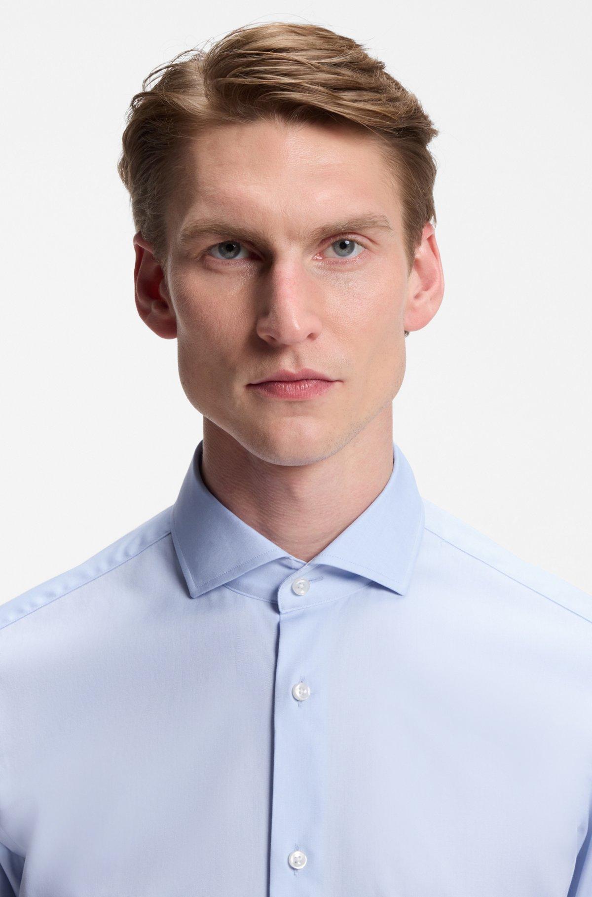 Regular-fit shirt in striped cotton twill Product Image