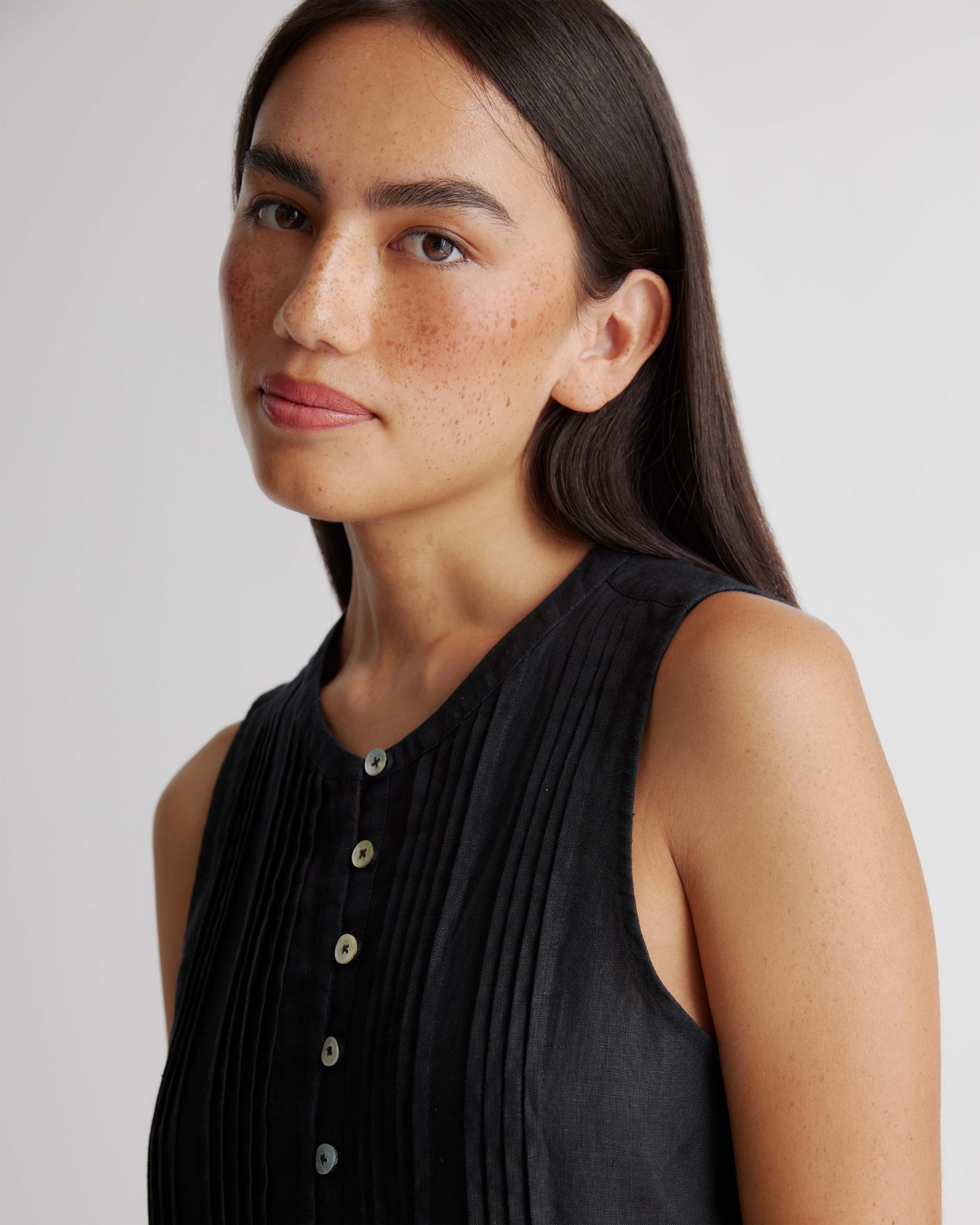 Quince | Women's 100% European Linen Sleeveless Swing Dress Product Image