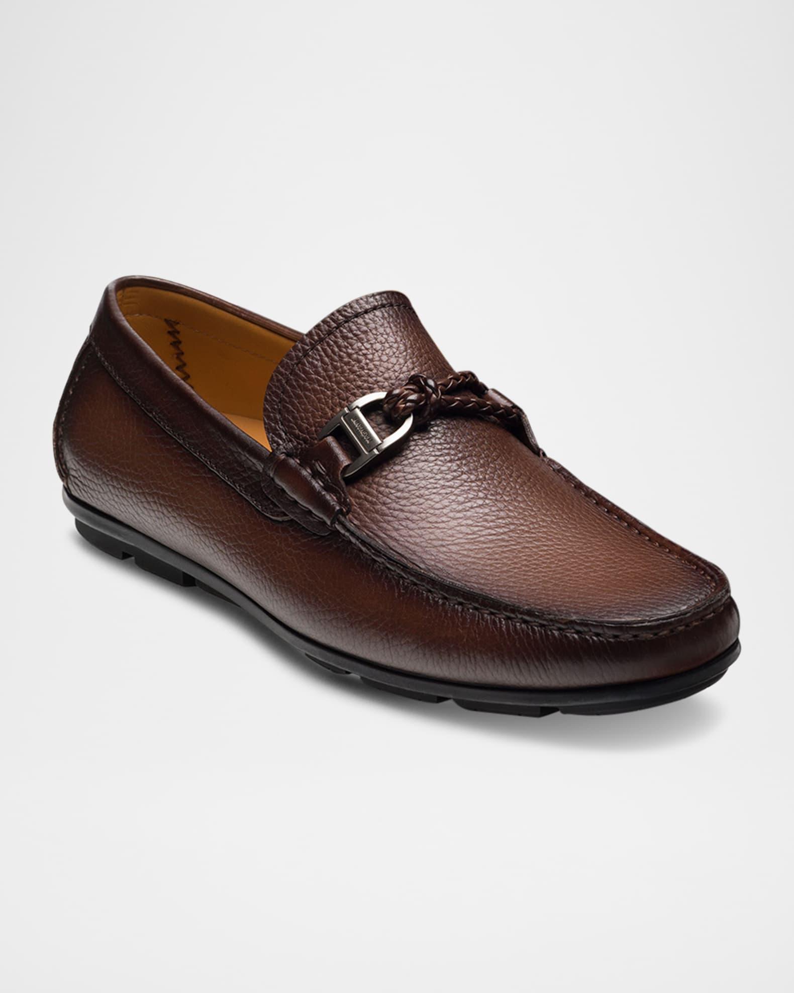 Men's Monterey Leather Braided-Bit Loafers Product Image