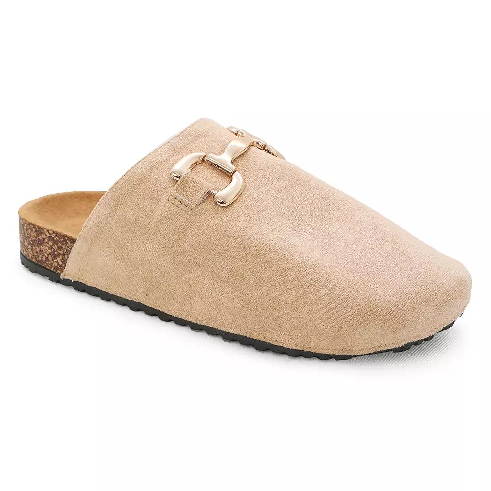 Yoki GILA-202 Women's Faux Suede Slip-On Cork Clogs, Size: 8, Beige Product Image