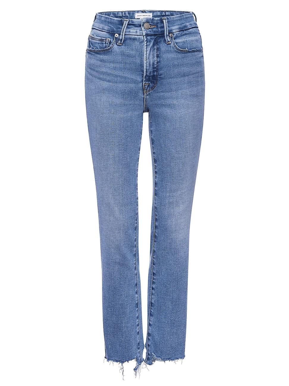 Womens Good Legs High-Rise Stretch Straight Ankle Jeans Product Image