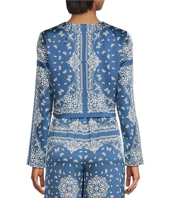 Gianni Bini Coordinating Josie Tie Front Long Sleeve Blouse Product Image