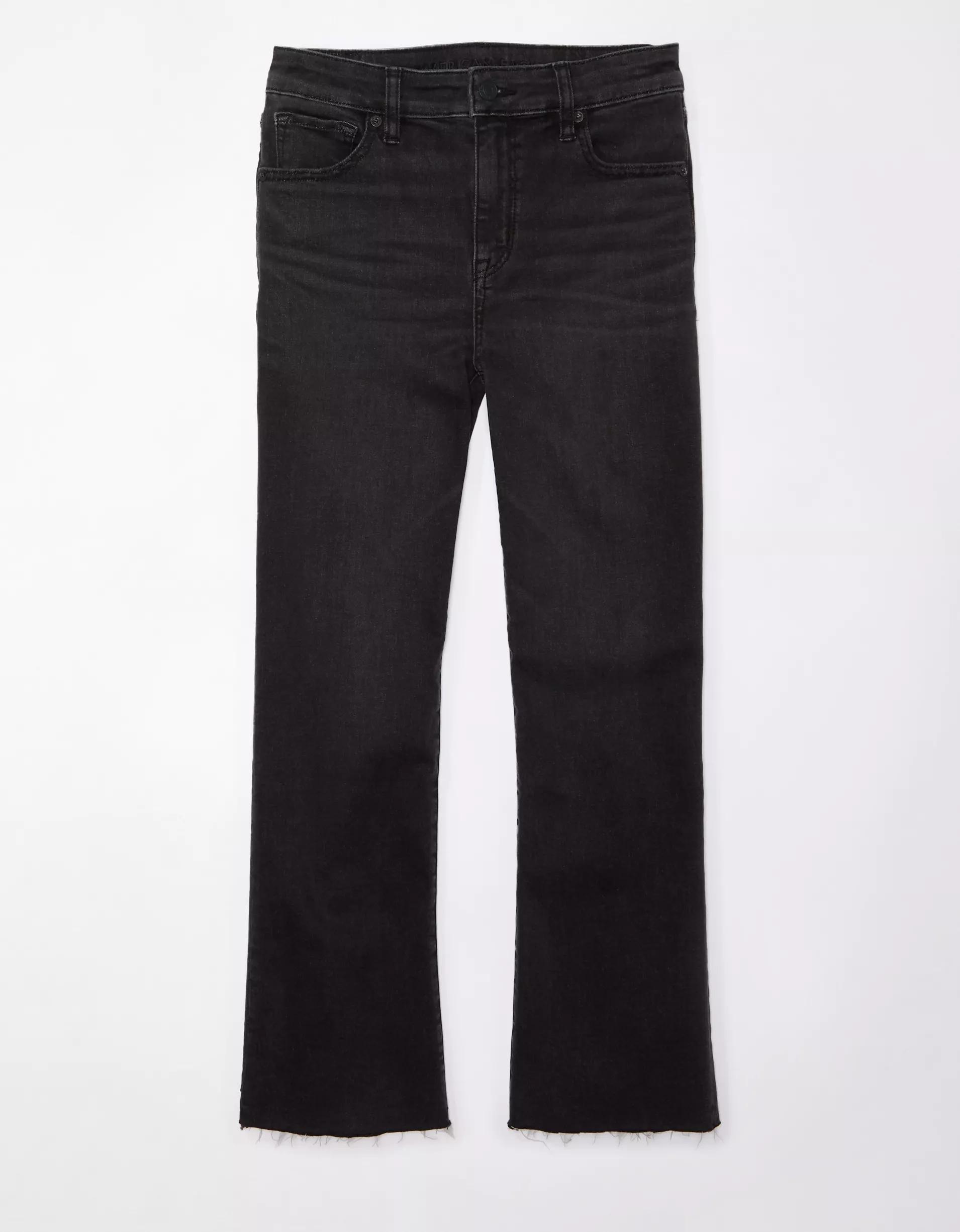 AE Next Level High-Waisted Kick Bootcut Crop Jean Product Image