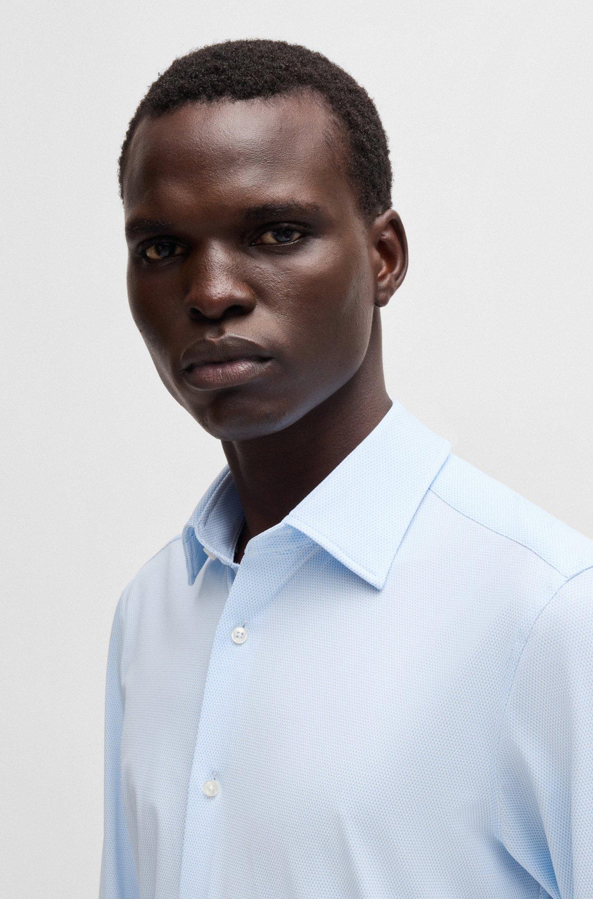 Slim-fit shirt in performance-stretch structured fabric Product Image