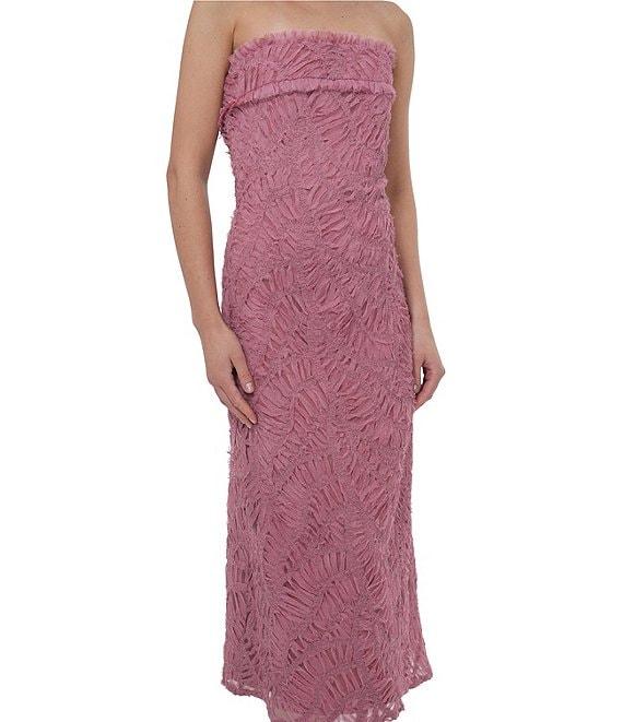 Adelyn Rae Lace Strapless Neck Sleeveless Sheath Maxi Dress Product Image