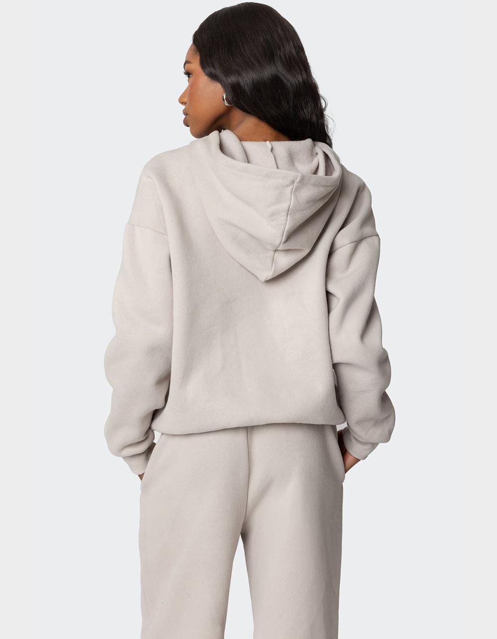 EDIKTED Brooklyn NY Hoodie - BEIGE Product Image