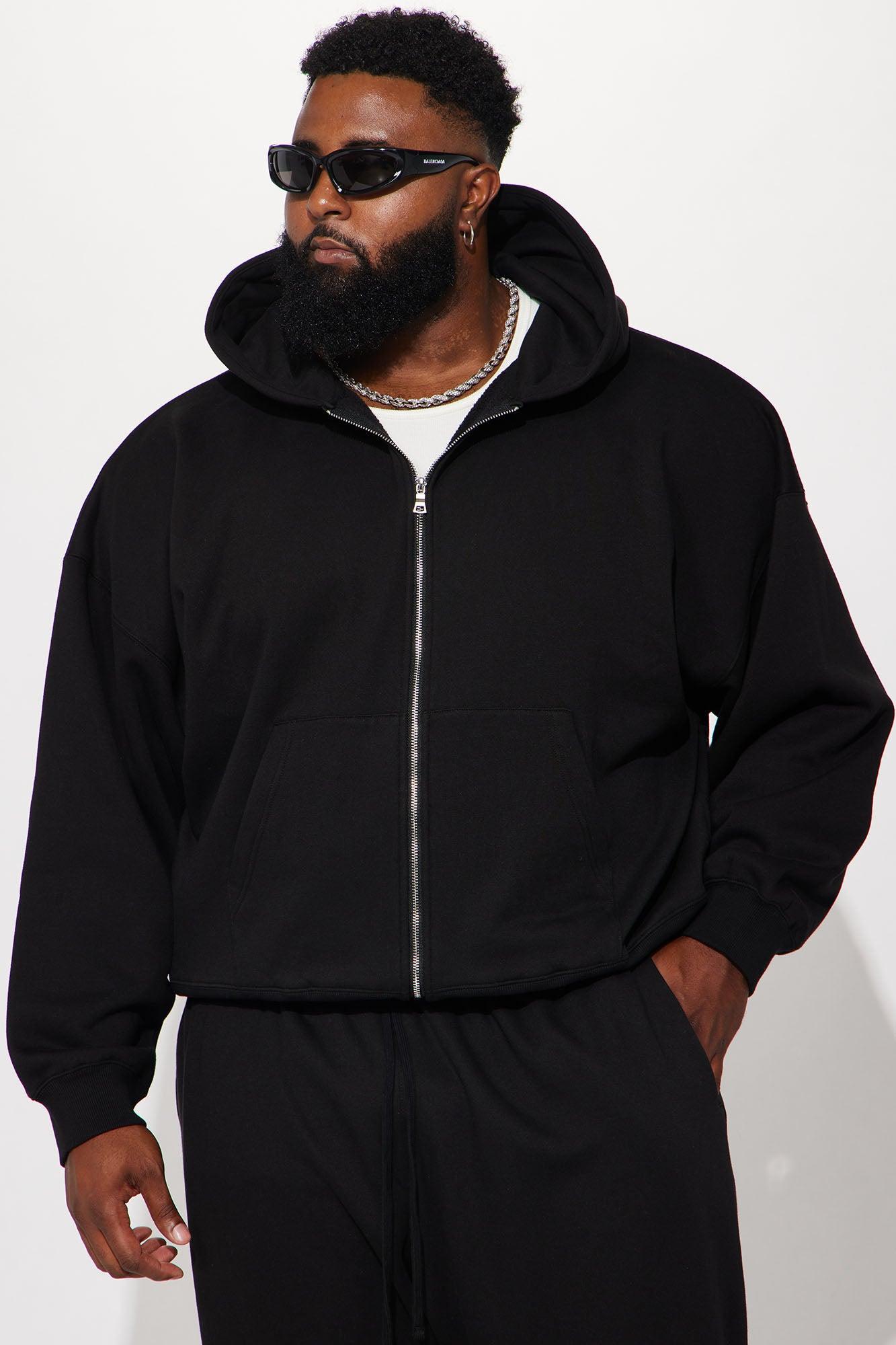 Tyson Oversized Heavyweight Zip Up - Black Product Image