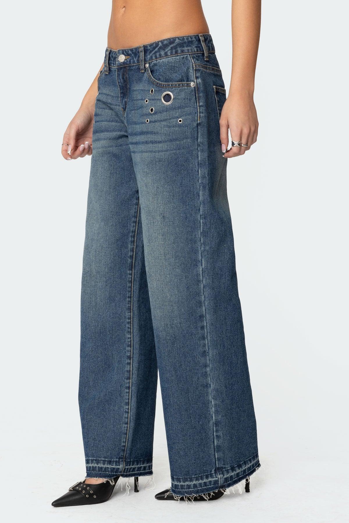 Davis Grommet Low Rise Baggy Jeans Product Image