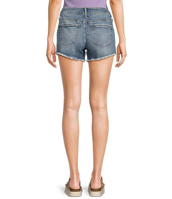Silver Jeans Co. Mid Rise Relaxed Fit Frayed Hem Boyfriend Shorts Product Image