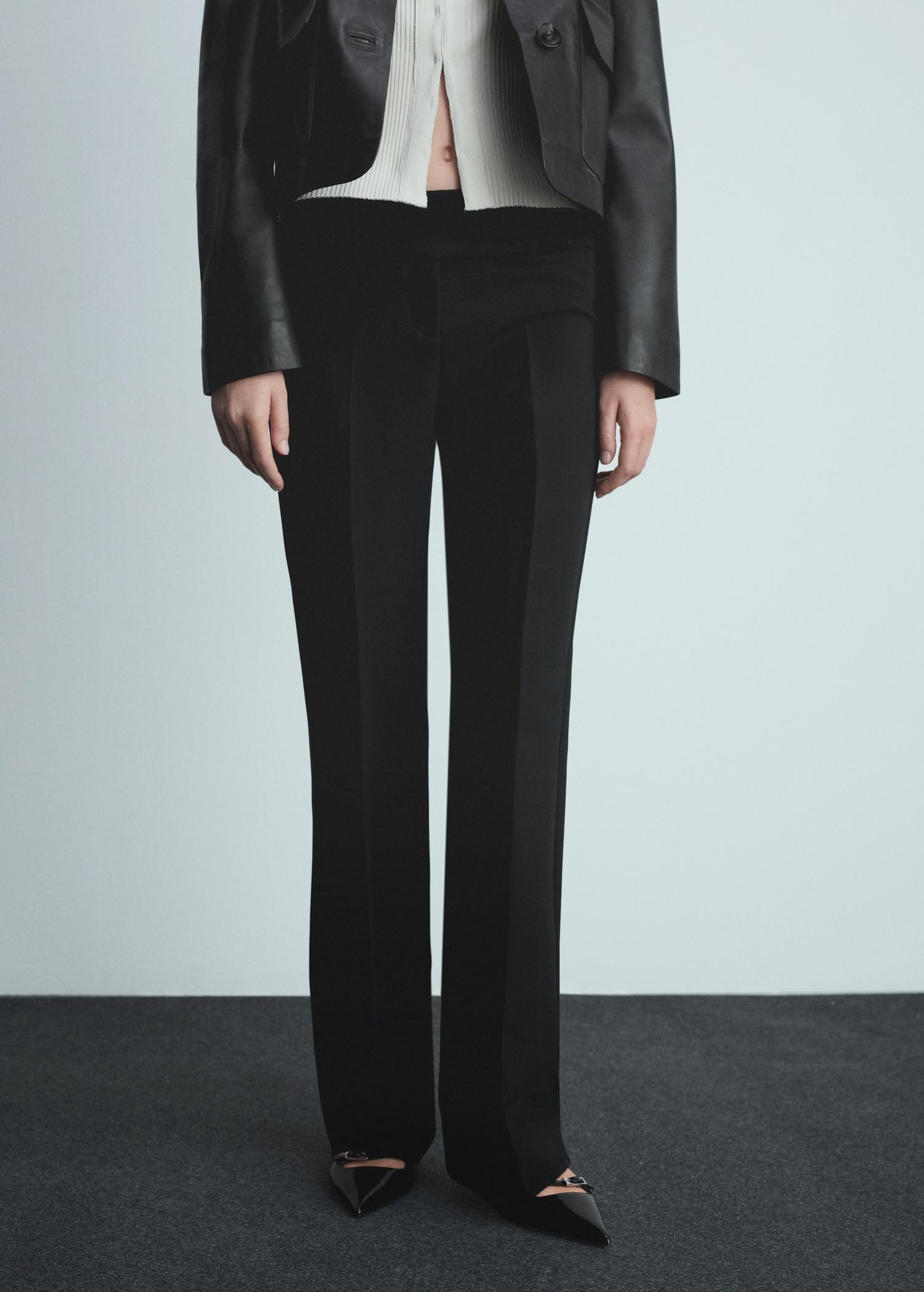 Low-rise flared pants - Women | MANGO USA Product Image