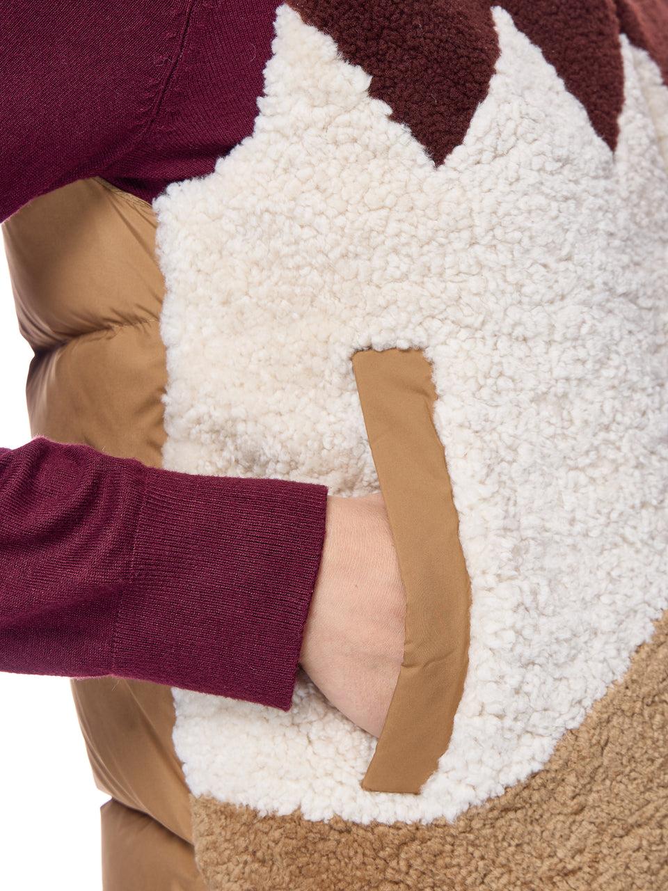 Shearling Lamb Vest with Nylon Puffer Back Product Image