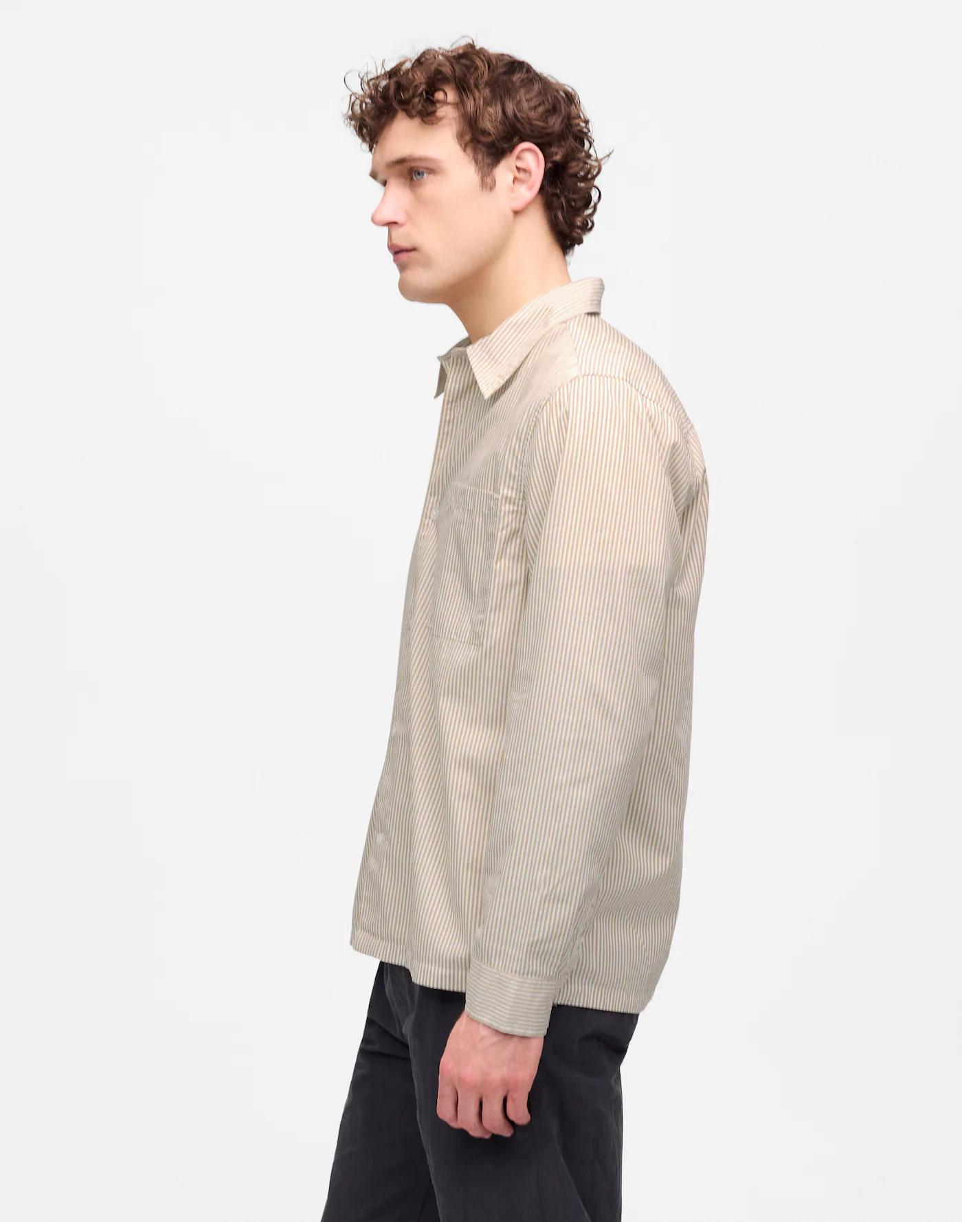 Straight-Hem Cotton Button-Up Shirt Product Image