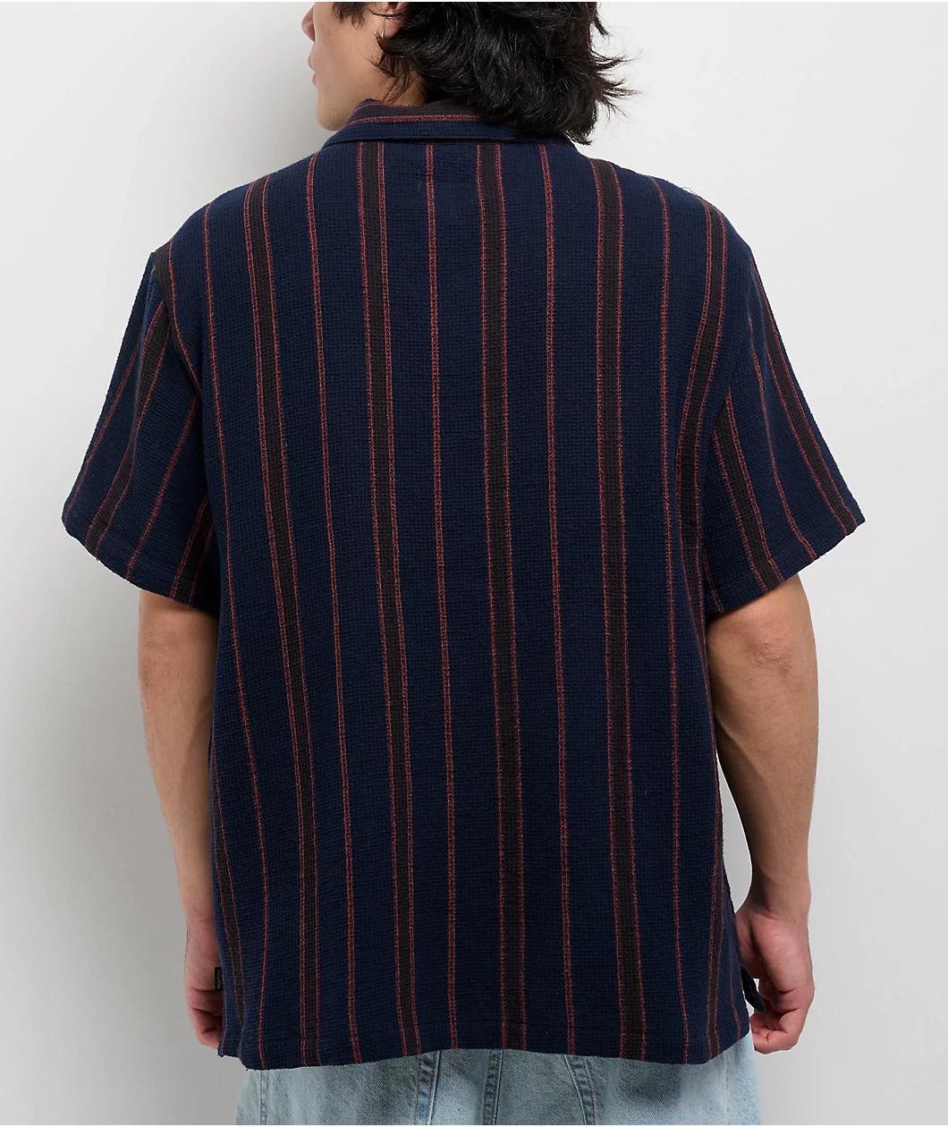 Brixton Bunker Navy Short Sleeve Button Up Shirt Product Image