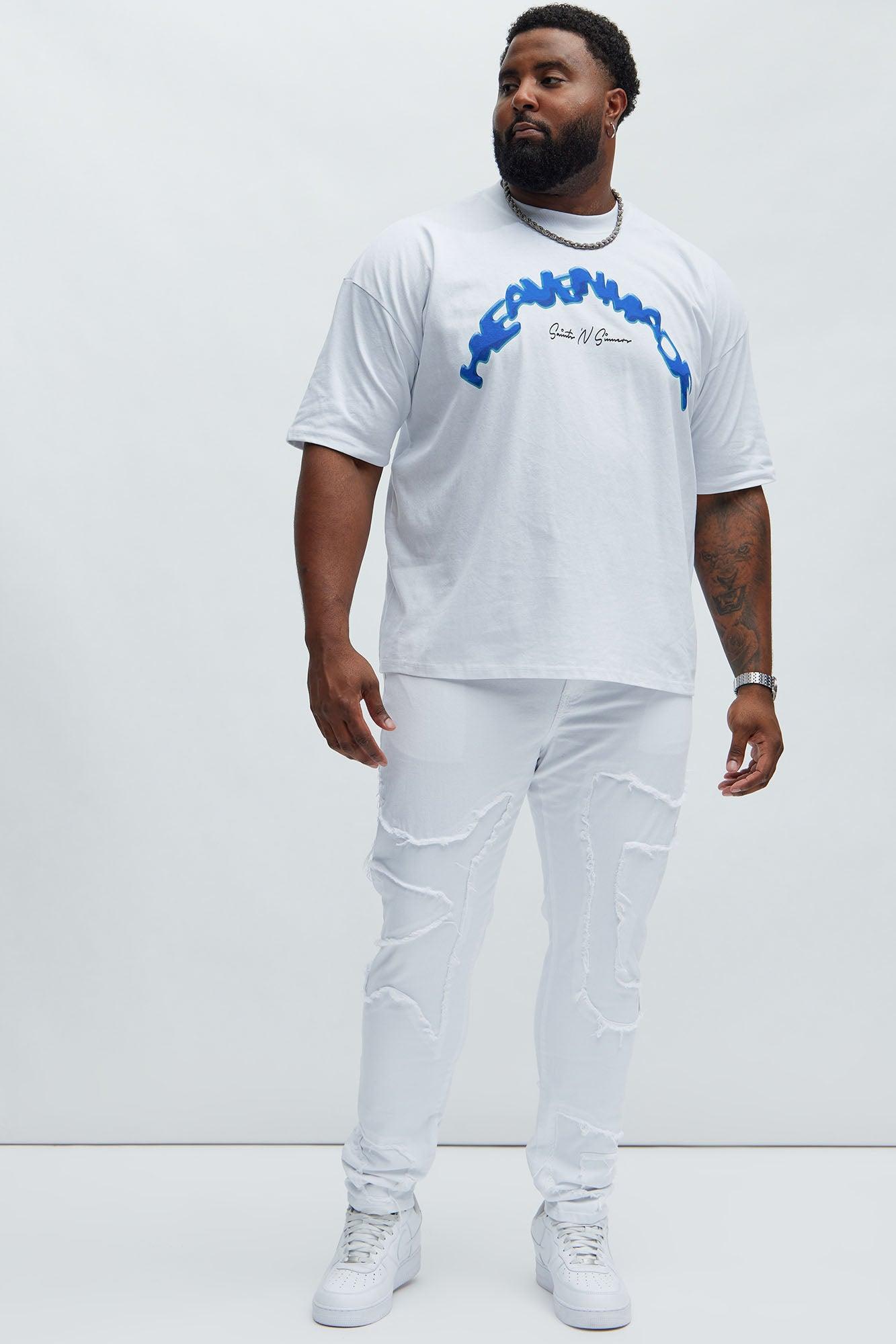 Got Your Back Patched Stacked Skinny Jeans - White Product Image