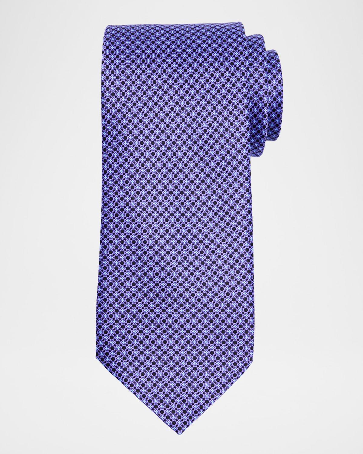 Mens Micro-Geometric Silk Tie Product Image