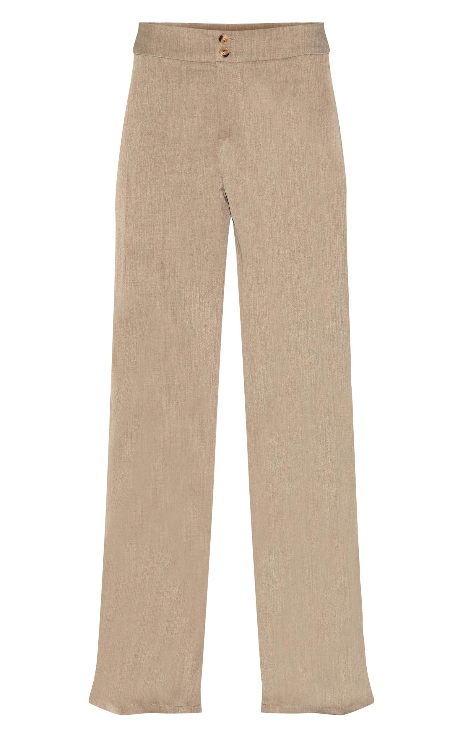  Mocha Brown Premium Tailored Woven Wide Leg Pants Product Image