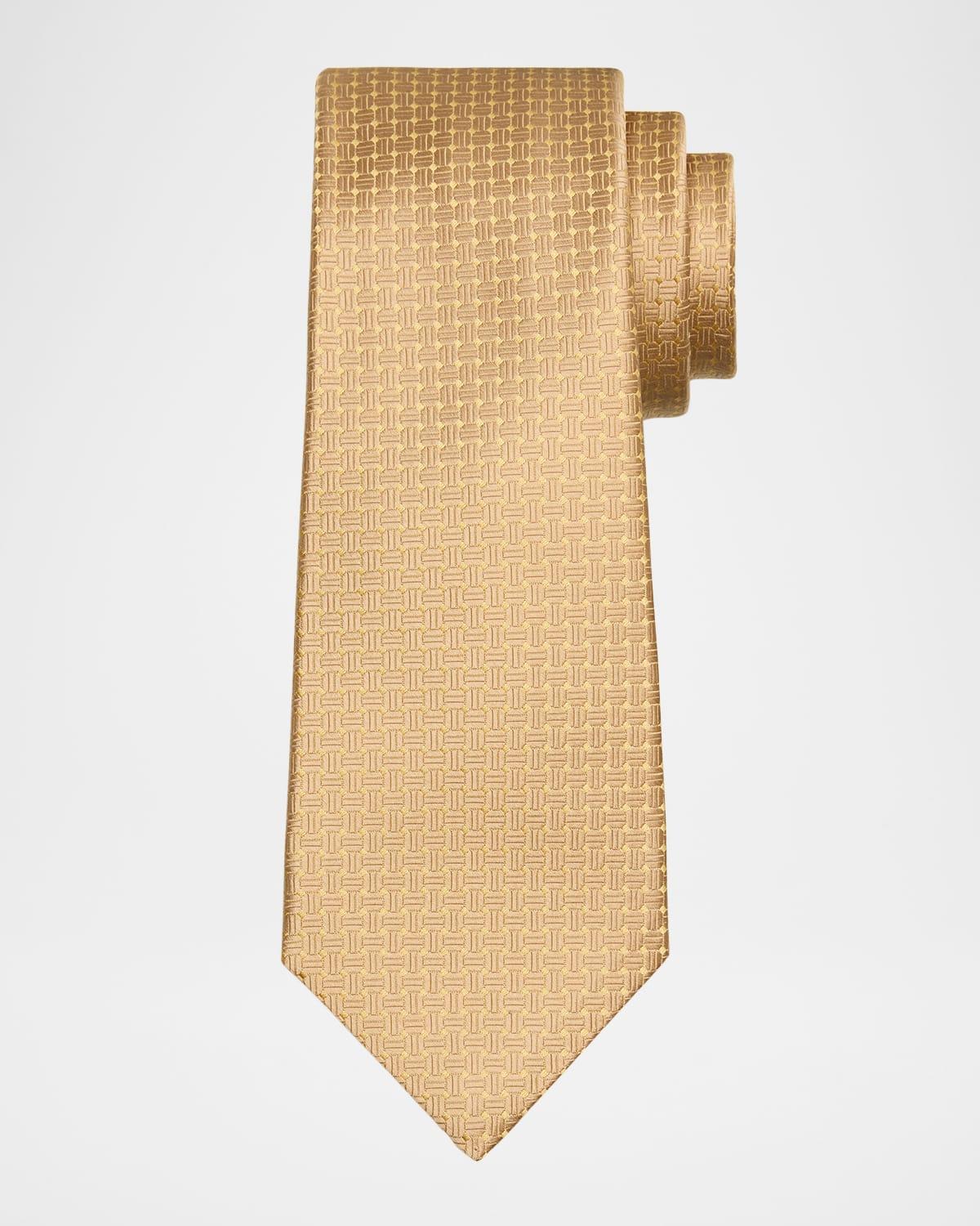 Mens Jacquard Oval Silk Tie Product Image