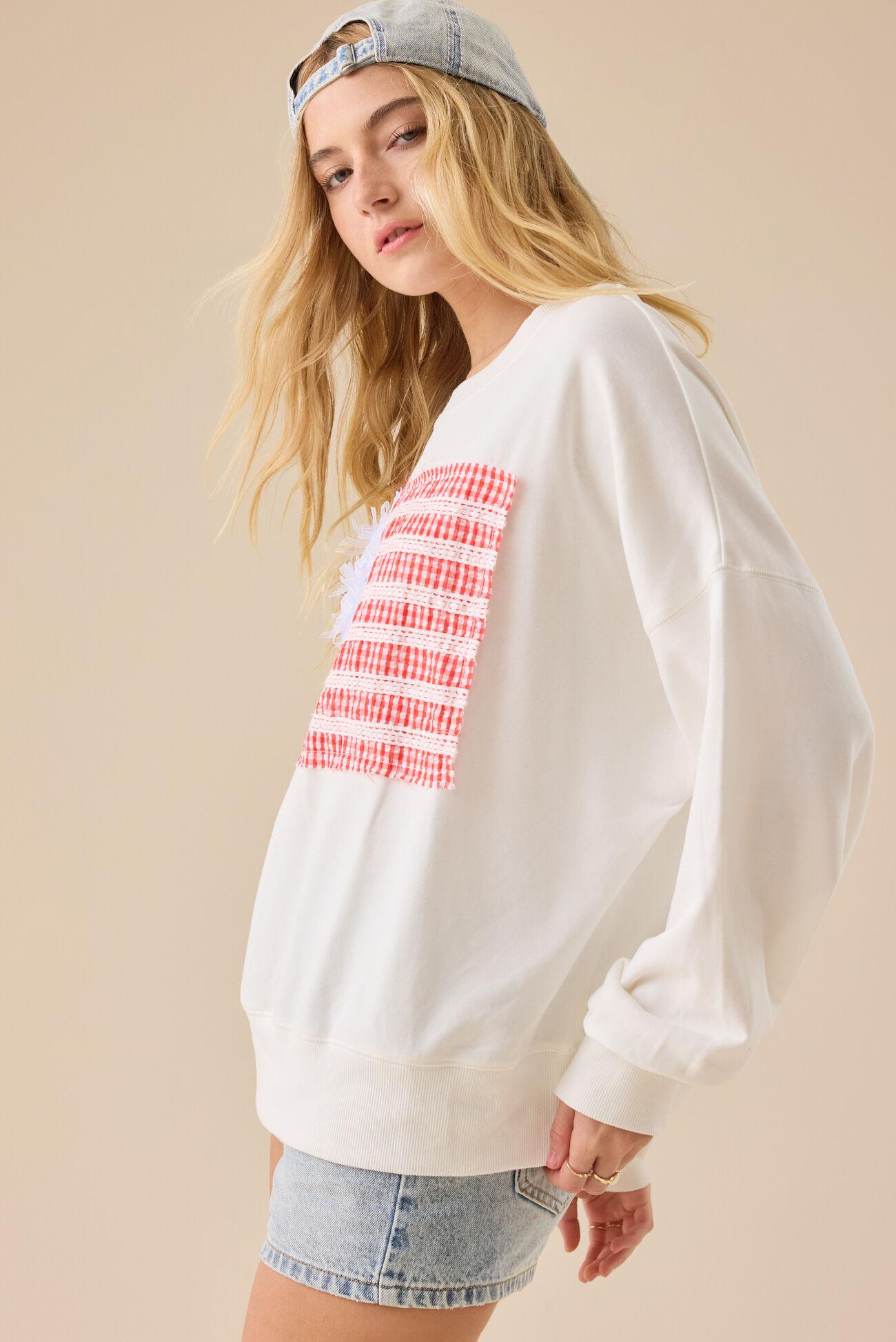 Embroidered Flag Sweatshirt Product Image