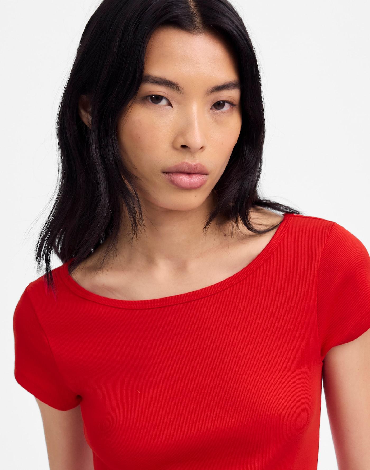 (Re)generative Cotton Ribbed Cap-Sleeve Tee Product Image