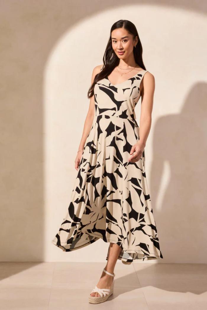 Printed Sleeveless High Low Dress Product Image